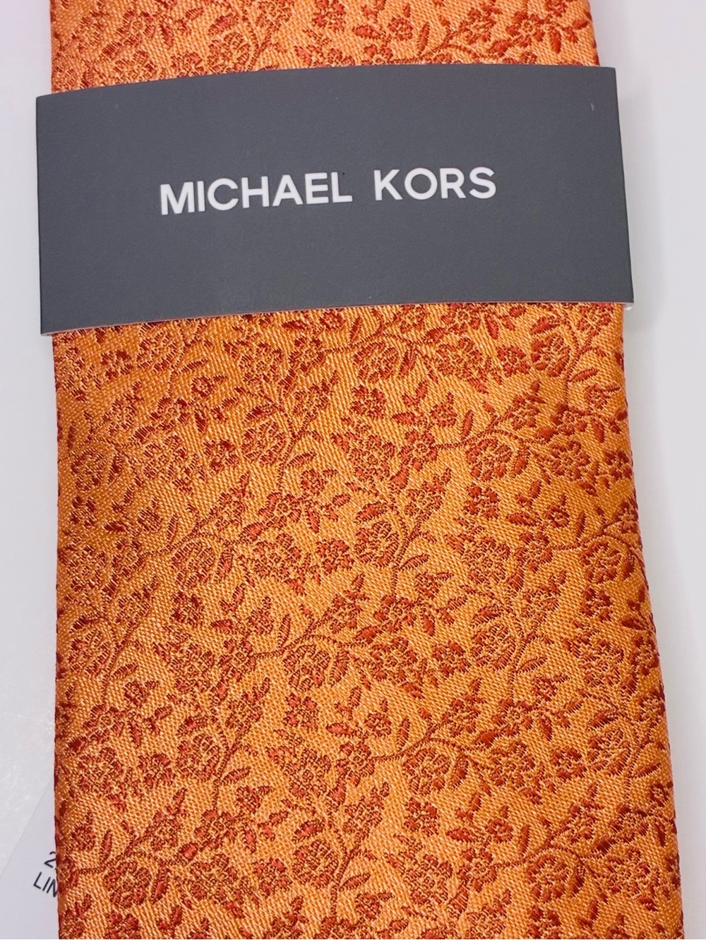 NWT Michael Kors Linley Floral Men's Silk Blend Orange Necktie Neck Tie $69.50
